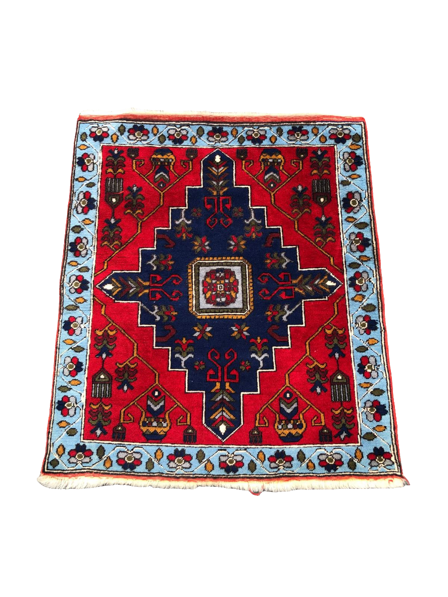 Tapis Persan carré fait main - 1m x 1m