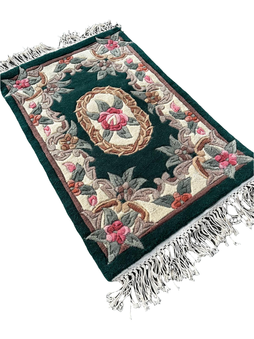 Tapis Chinois en laine fait main - 60cm x 92cm