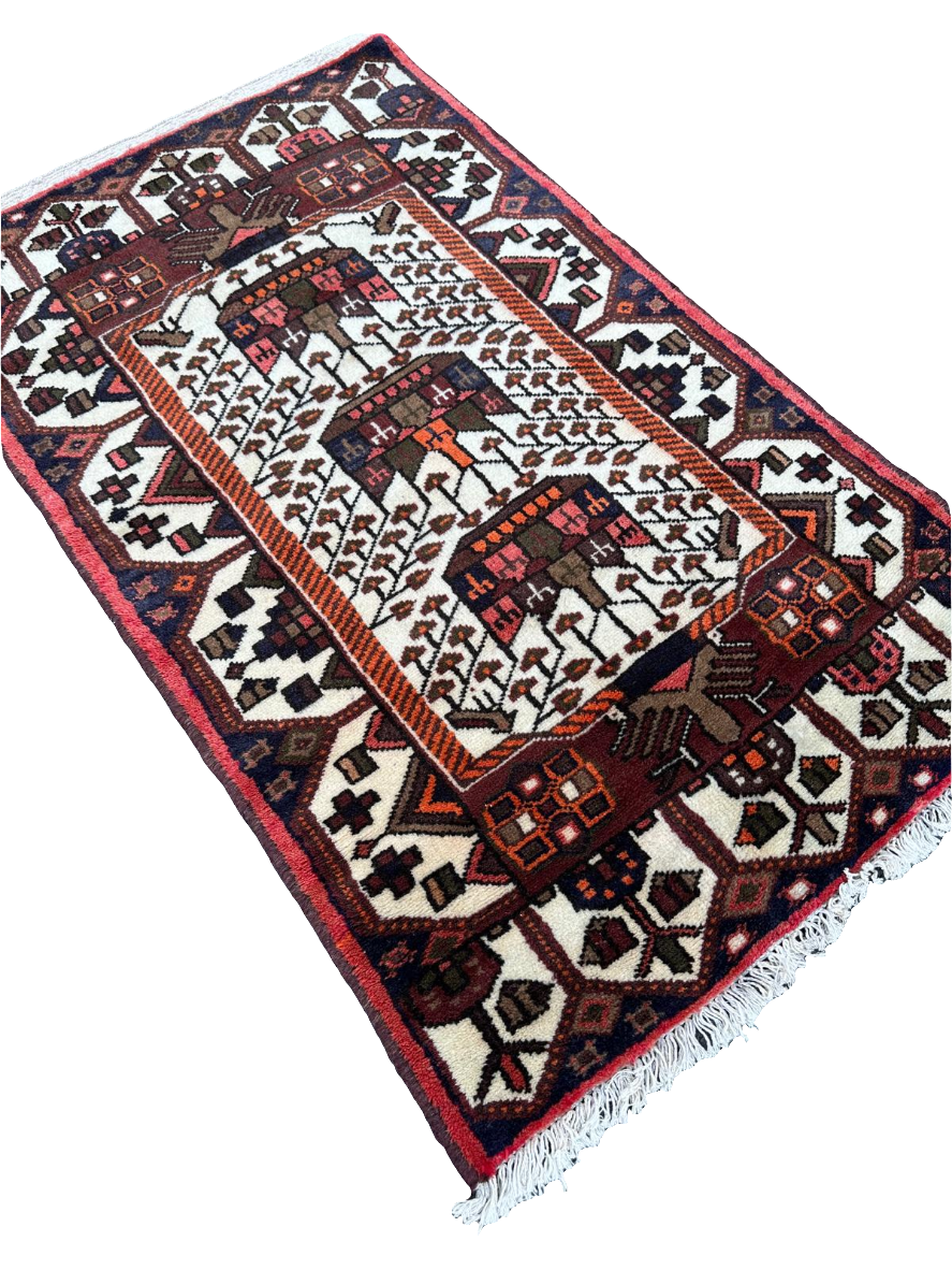 Tapis persan fait main 1,2m x 0,8m