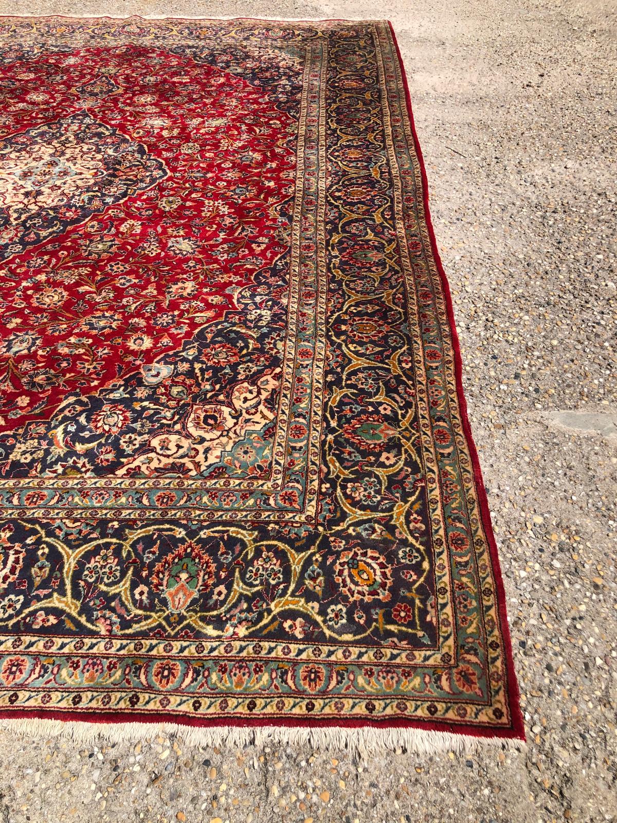 Tapis Kashan fait main - 3m x 4m