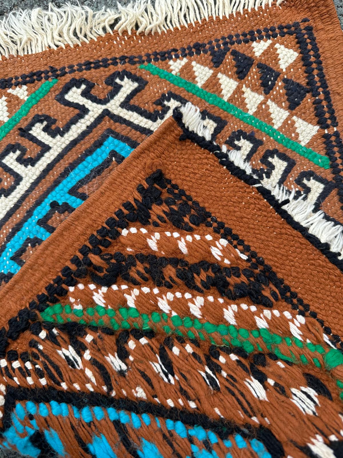 Tapis kilim fait main 48cm x 33cm