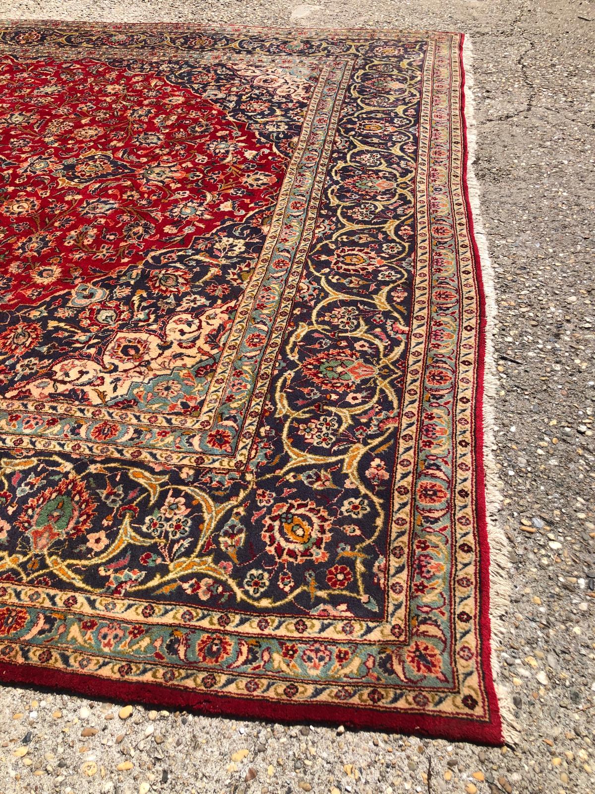 Tapis Kashan fait main - 3m x 4m