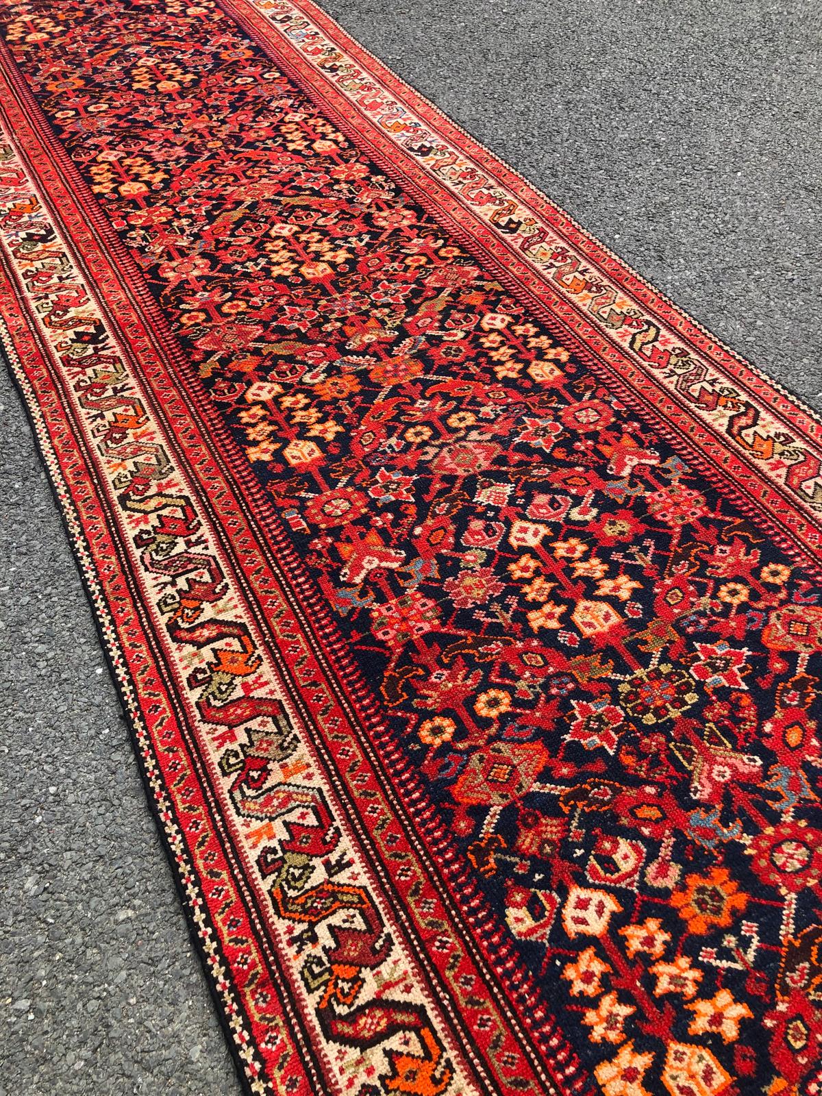 Tapis Persan de couloir fait main - 4m x 1m