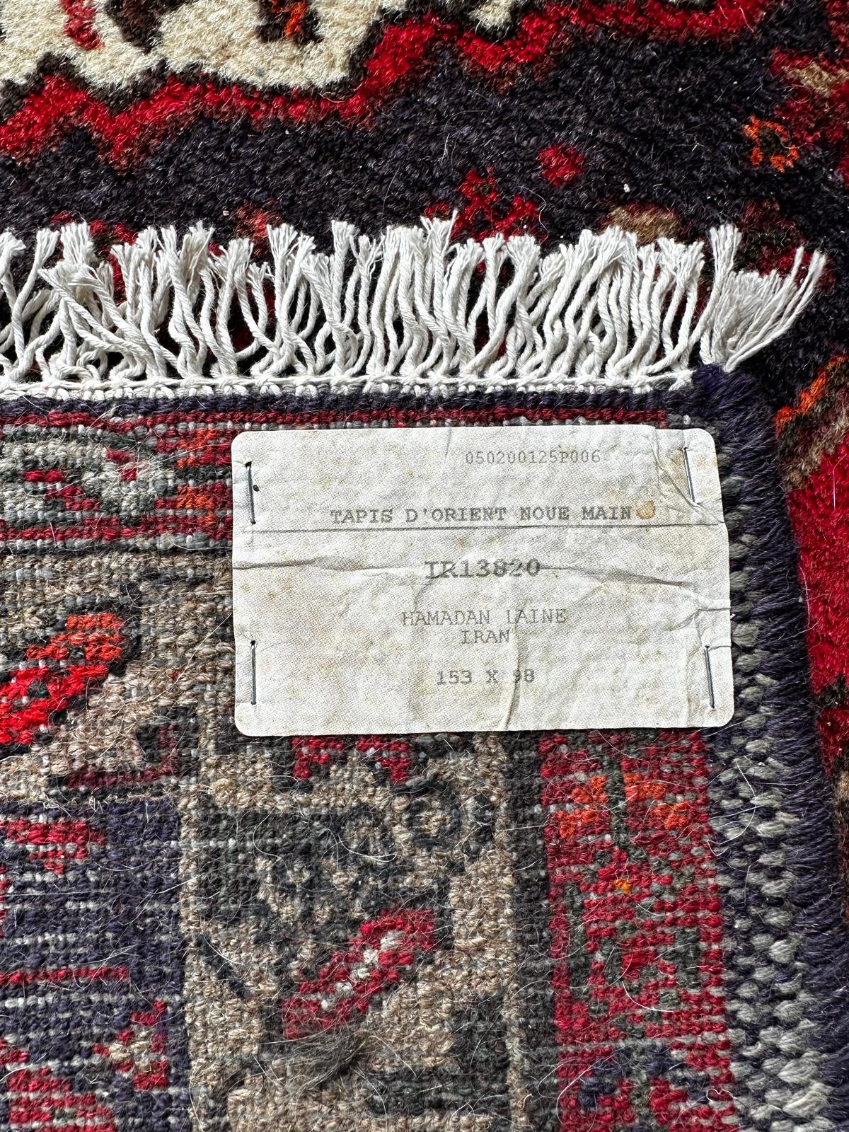 Tapis persan Hamadan fait main 100cm x 160cm