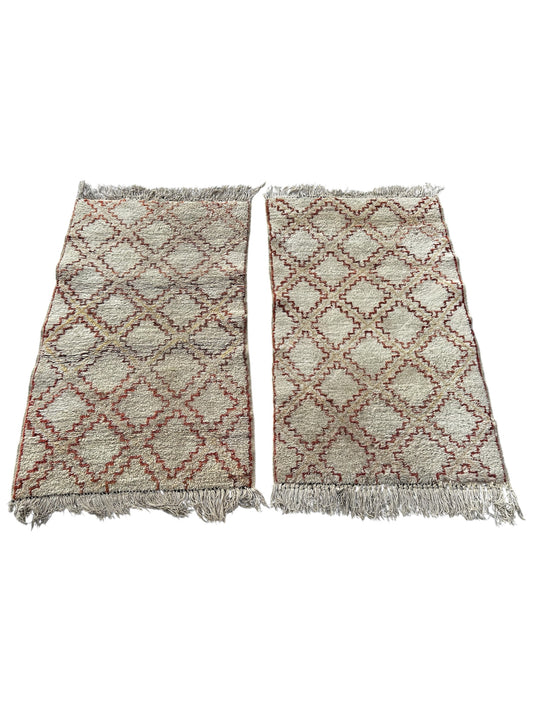 Paire de tapis berbère fait main 140cm x 80cm