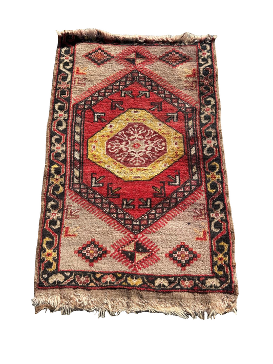 Petit tapis persan fait main 90cm x 60cm