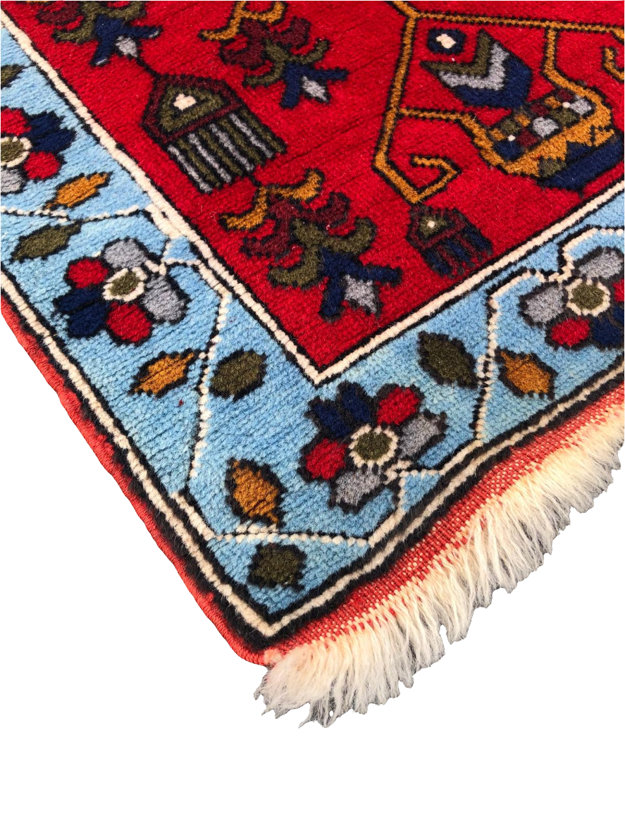 Tapis Persan carré fait main - 1m x 1m