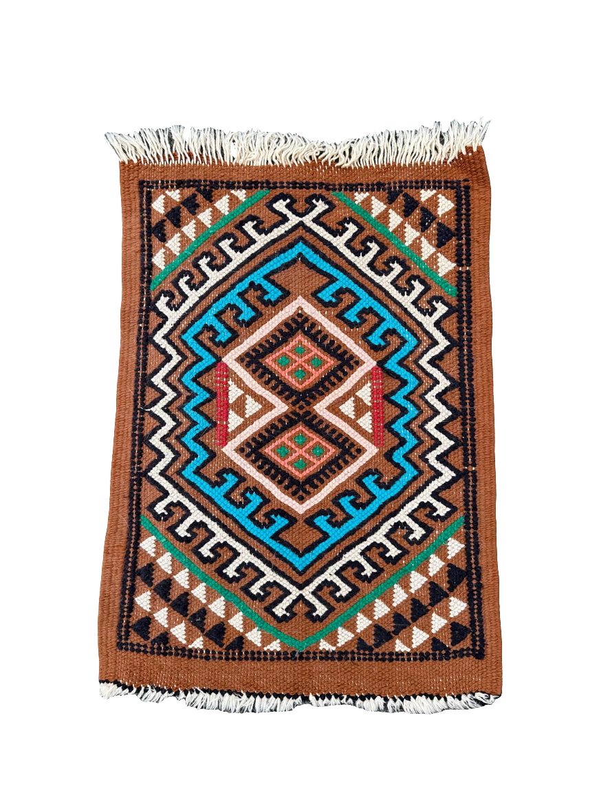 Tapis kilim fait main 48cm x 33cm