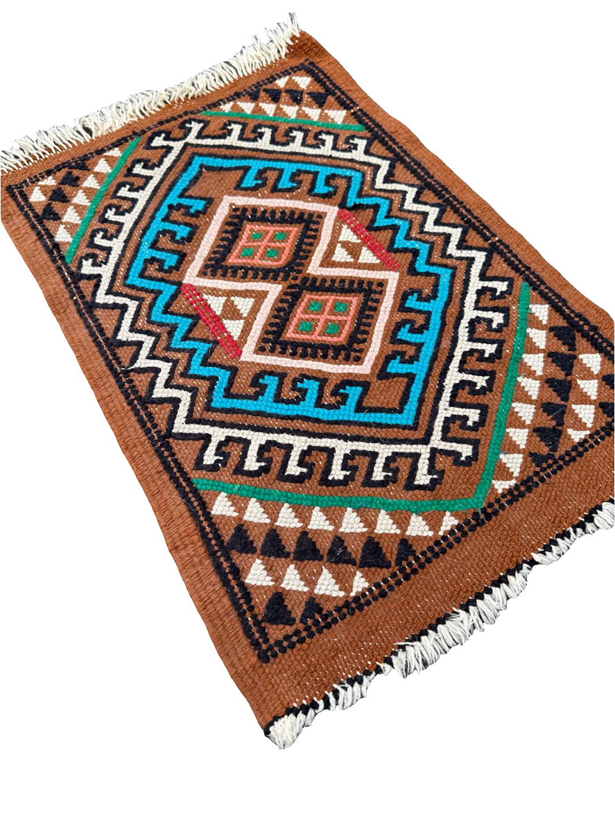 Tapis kilim fait main 48cm x 33cm