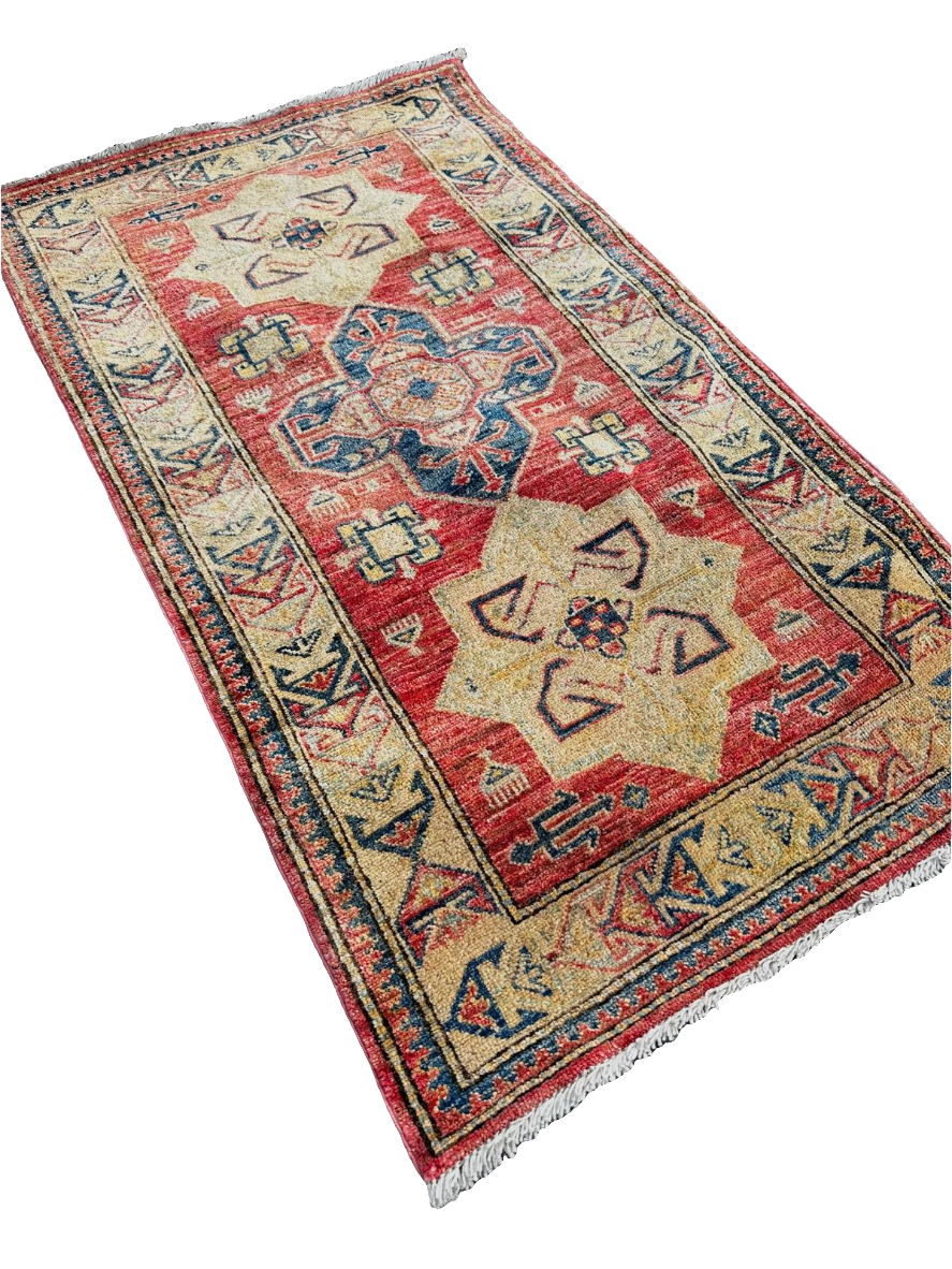 Tapis Kazak fait main - 140m x 80cm
