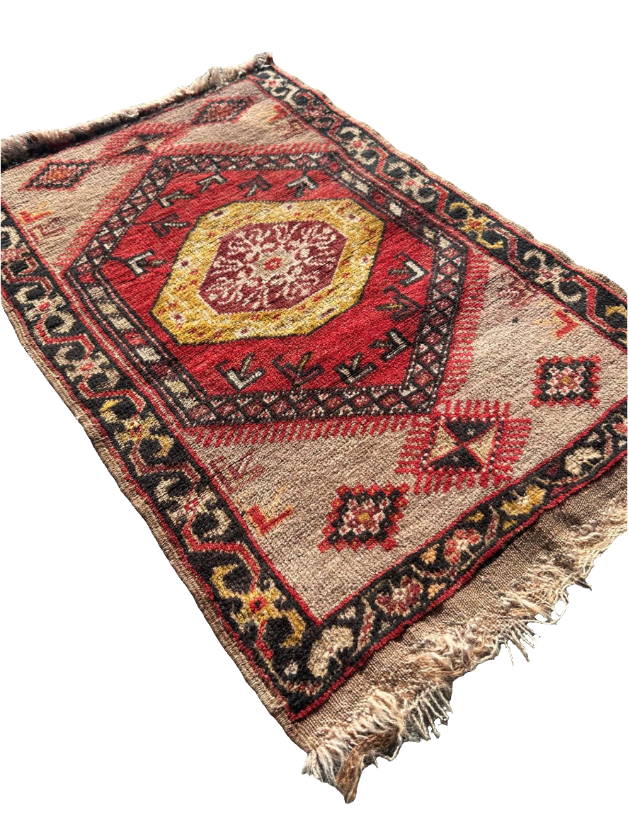 Petit tapis persan fait main 90cm x 60cm