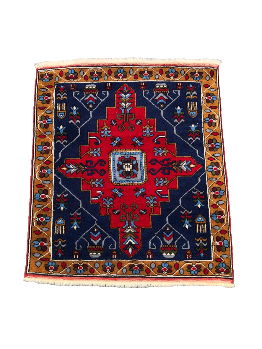 Tapis Persan carré fait main - 1m x 1m