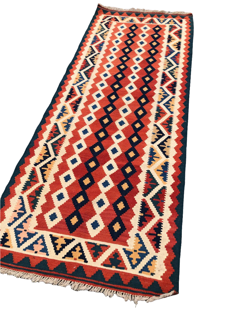 Tapis Kilim de couloir fait main - 200cm x 80cm