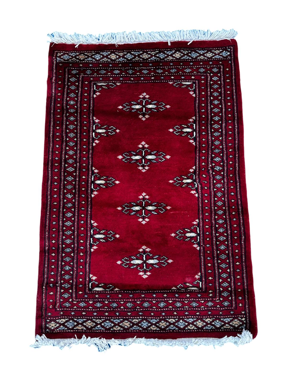 Paire de tapis boukhara fait main 90cm x 60cm