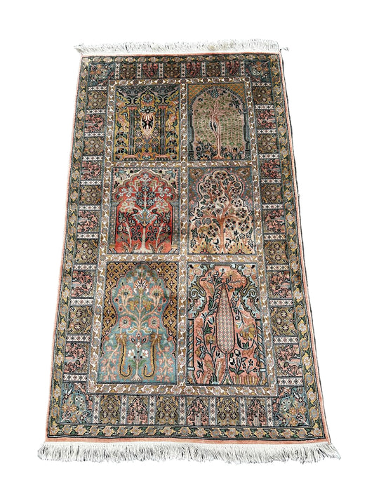 Tapis indien en soie 170cm x 90cm