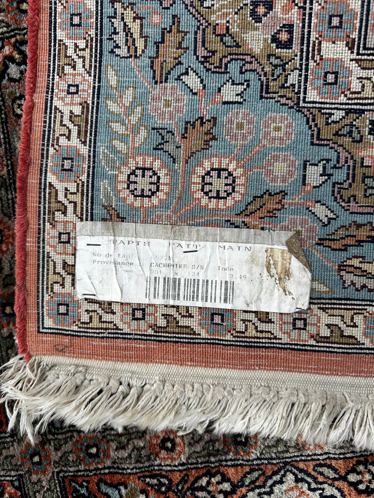 Tapis indien en soie 210cm x 120cm