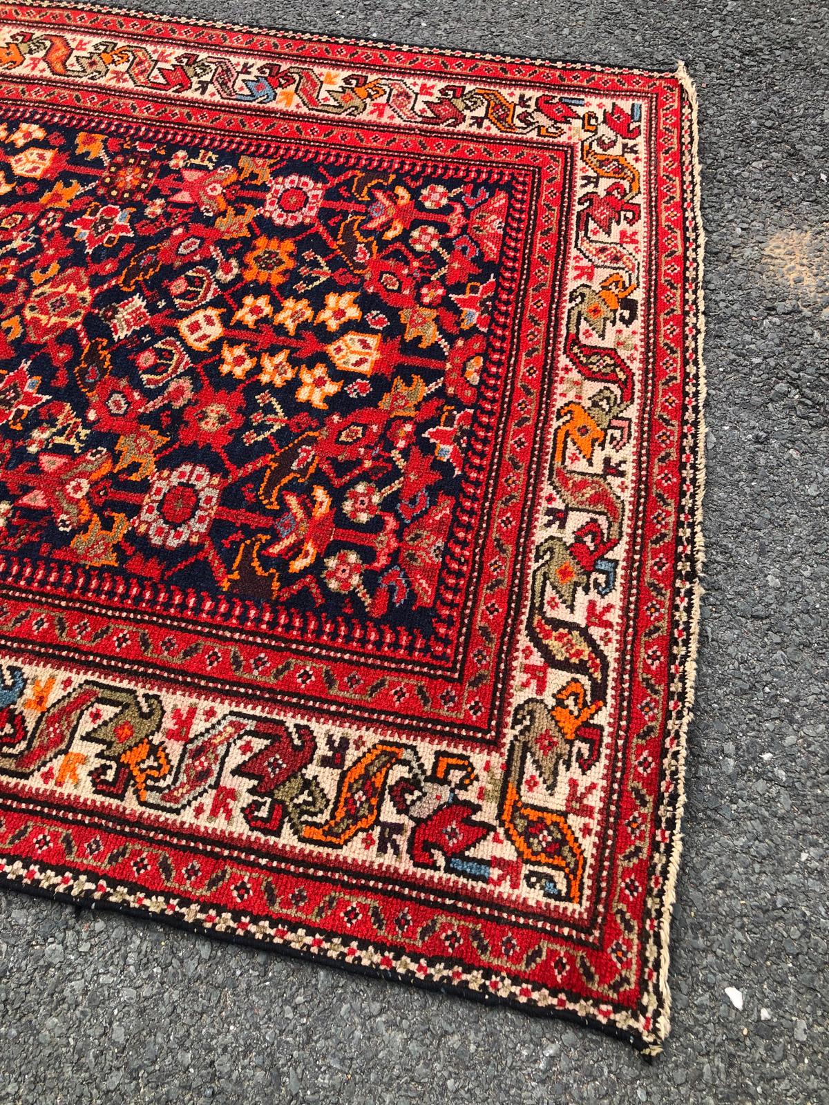 Tapis Persan de couloir fait main - 4m x 1m