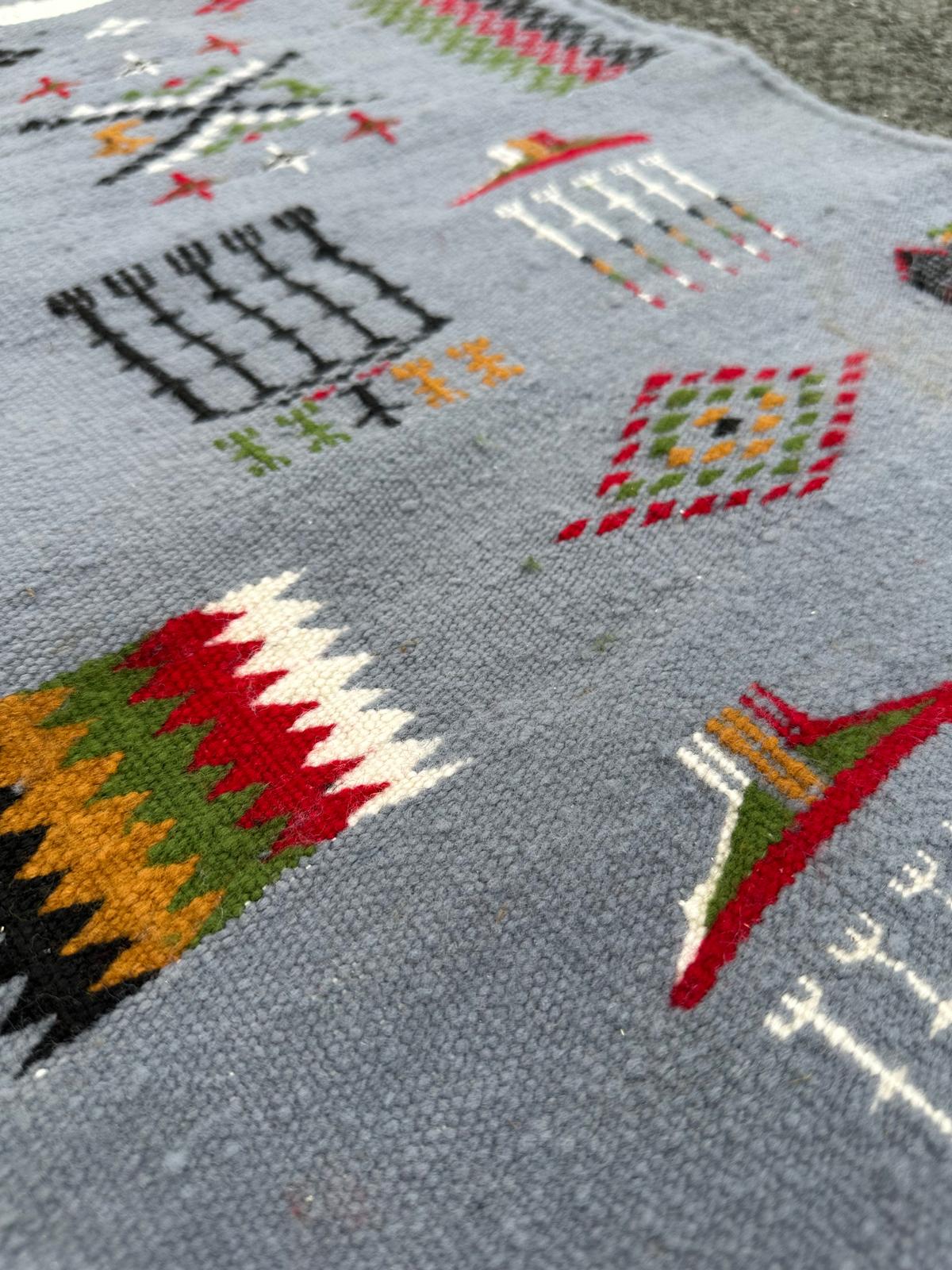 Tapis kilim fait main 1,6 x 0,5m