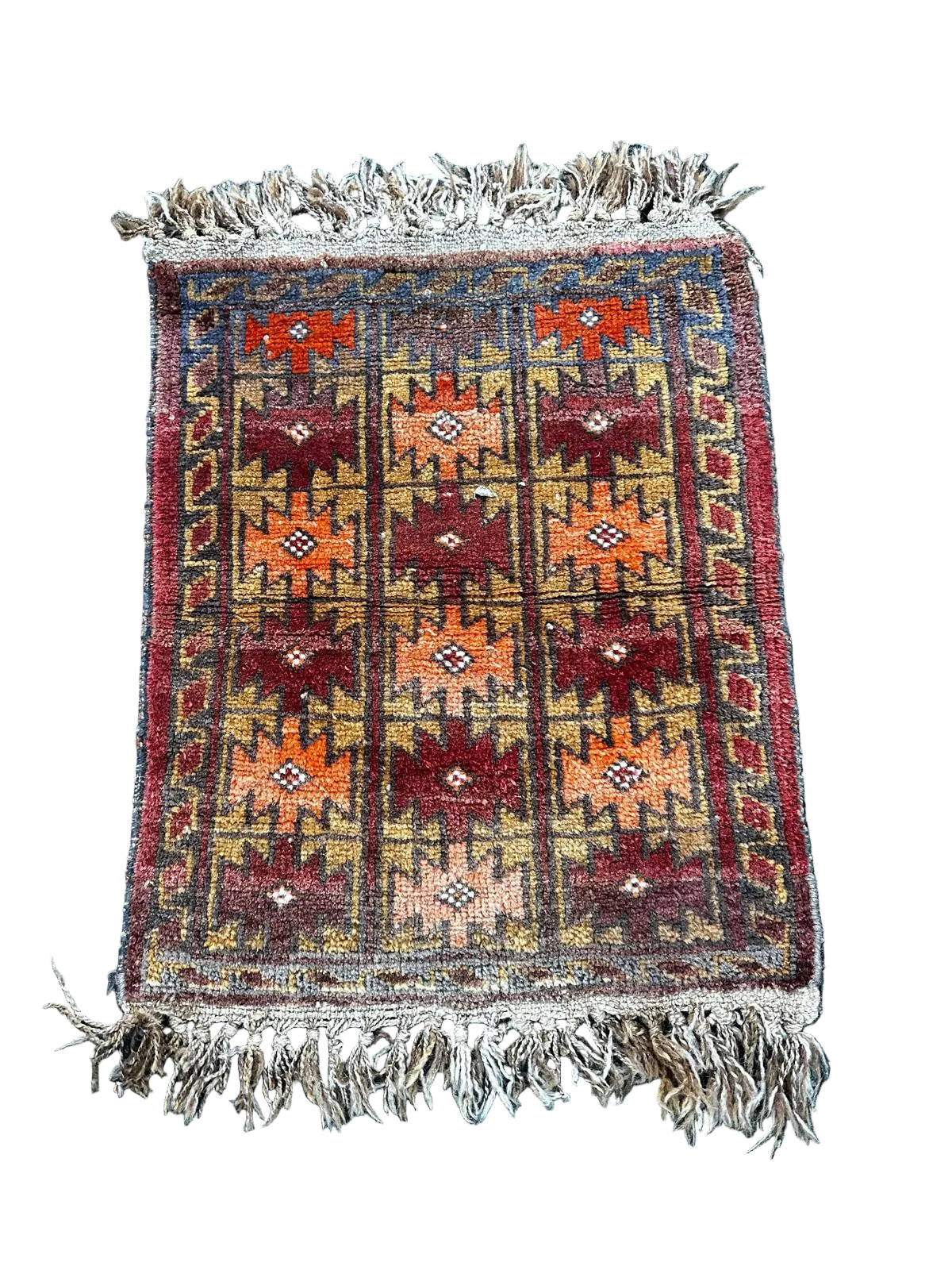 Petit tapis persan fait main 70cm x 50cm