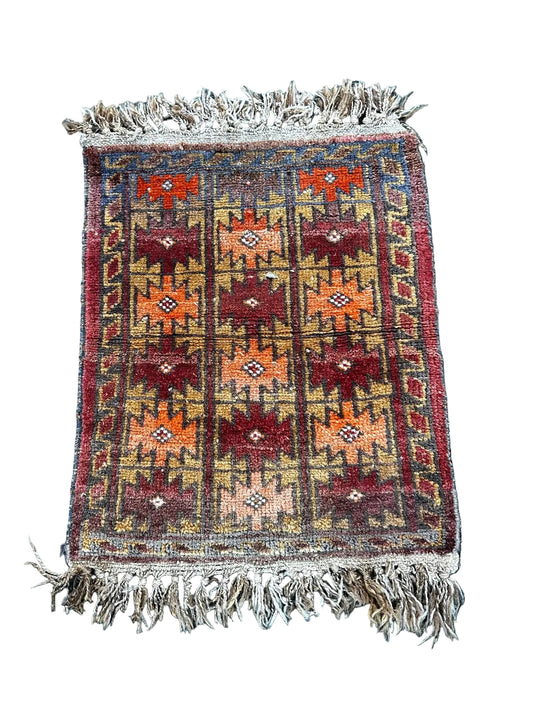 Petit tapis persan fait main 70cm x 50cm