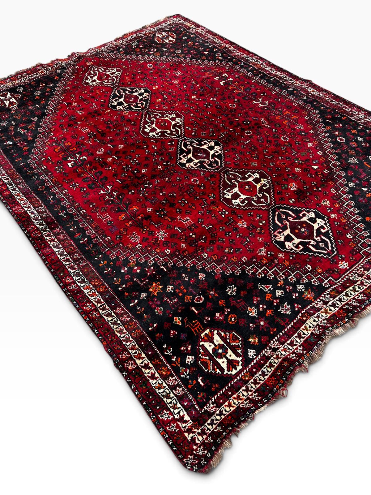 Tapis persan Shiraz fait main 305cm x 235cm