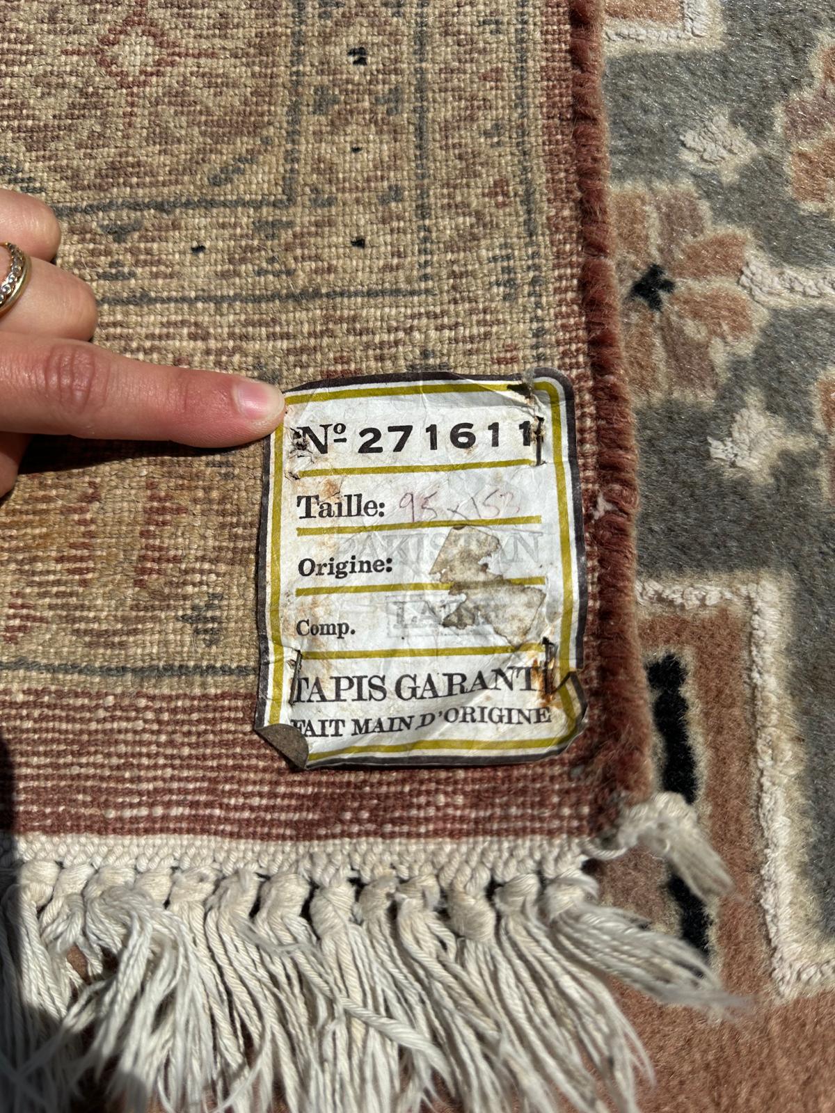 Tapis pakistanais fait main 1,6m x 1m