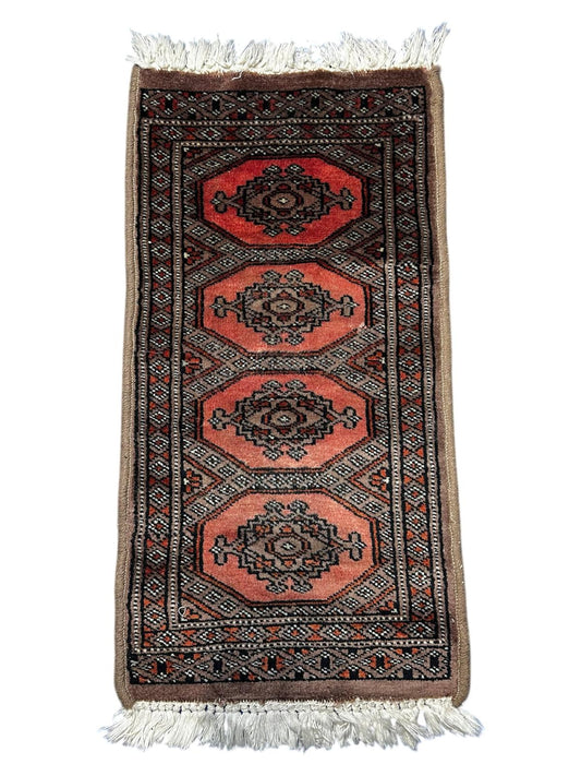 Petit tapis persan fait main 70cm x 30cm