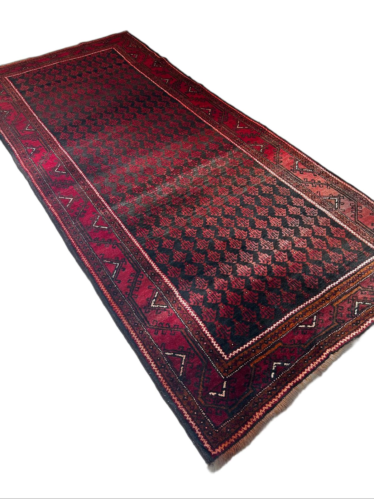 Tapis Afghan fait main 260cm x 117cm