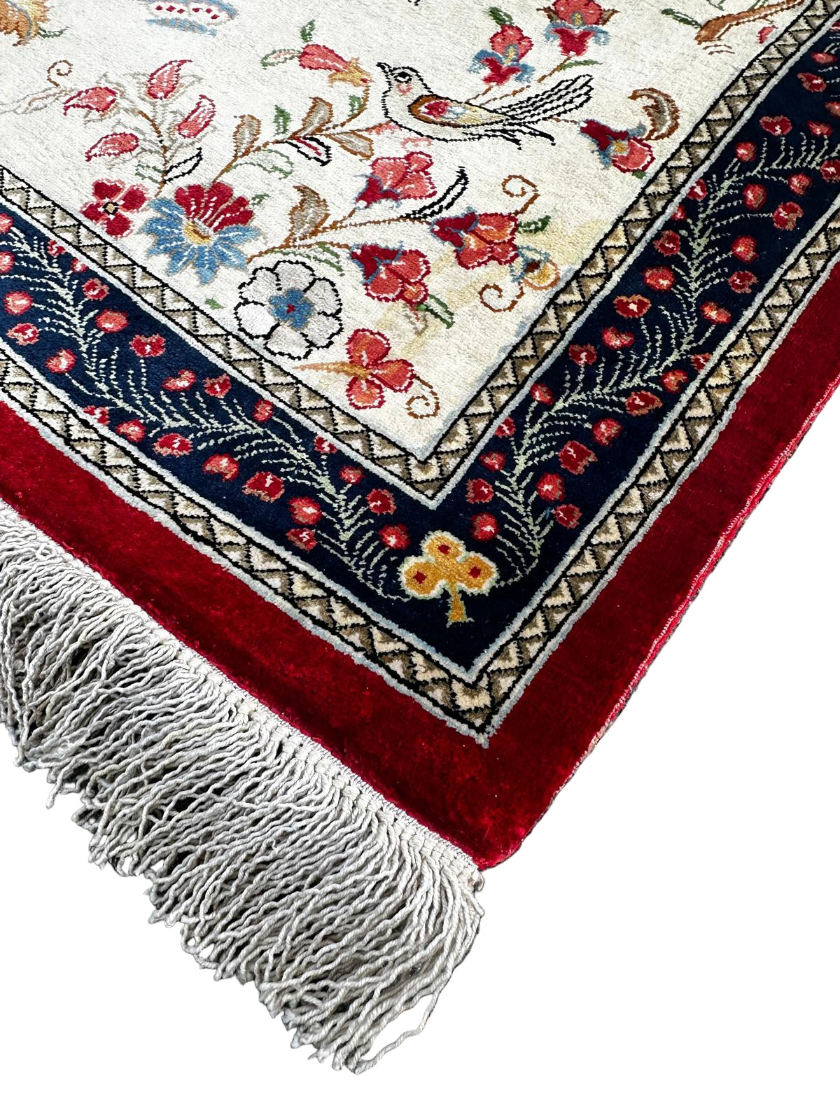 Tapis turc signé en soie 200cm x 50cm