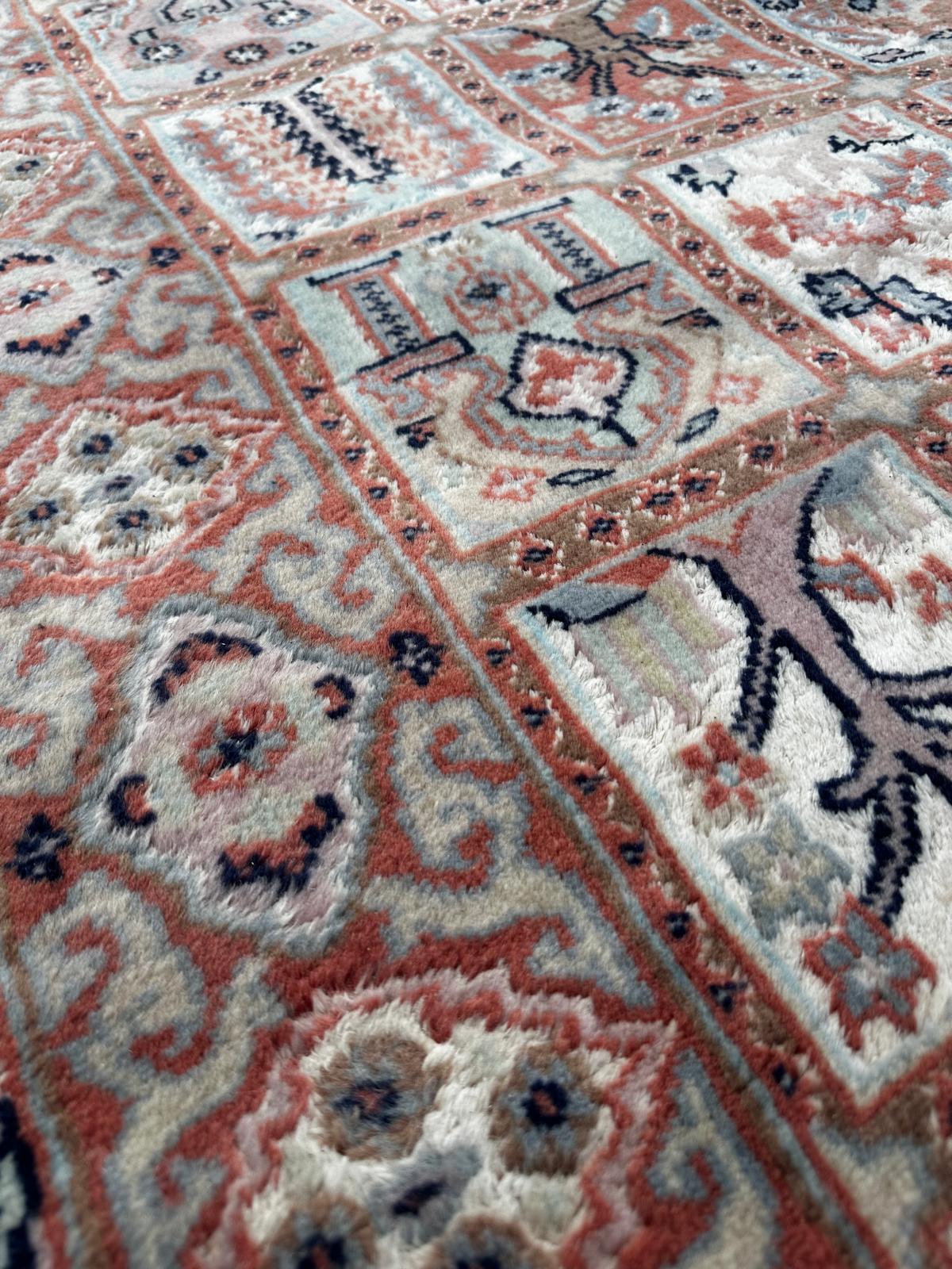 Tapis persan laine et soie signé 200cm x 120cm