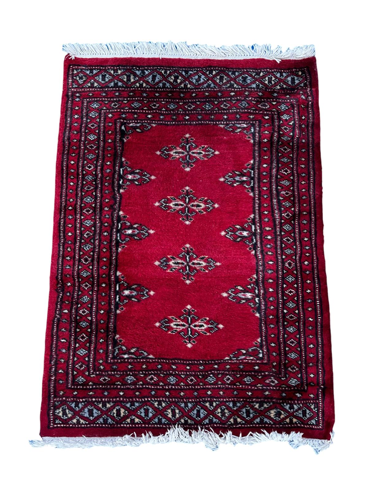 Paire de tapis boukhara fait main 90cm x 60cm